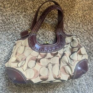 Coach Signature Ergo Pleated Satchel Handbag